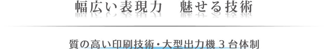 幅広い表現力・見せる技術